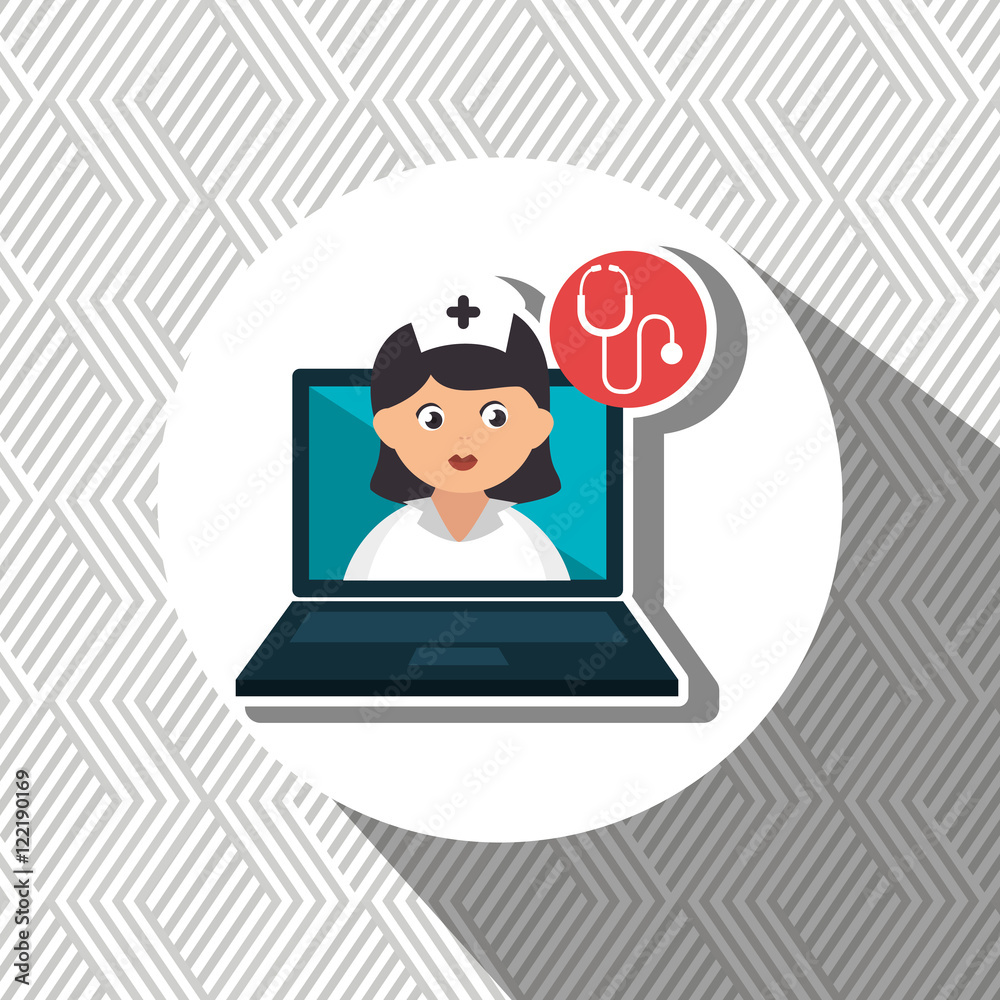 nurse computer service health vector illustration eps 10 nurse computer service health vector illustration eps 10