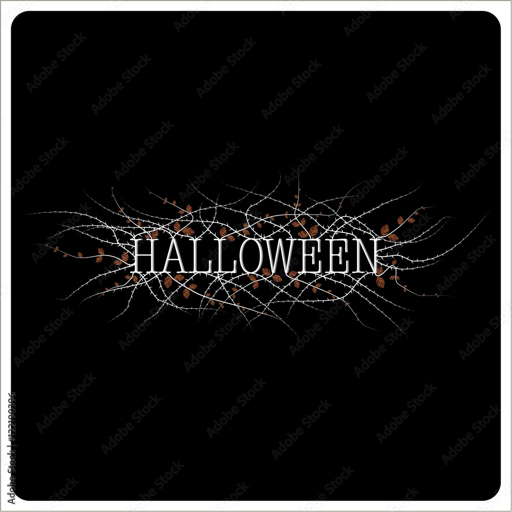 The picture pumpkin for Halloween. Pumpkin black with colored elements inside the loop. Happy Halloween.