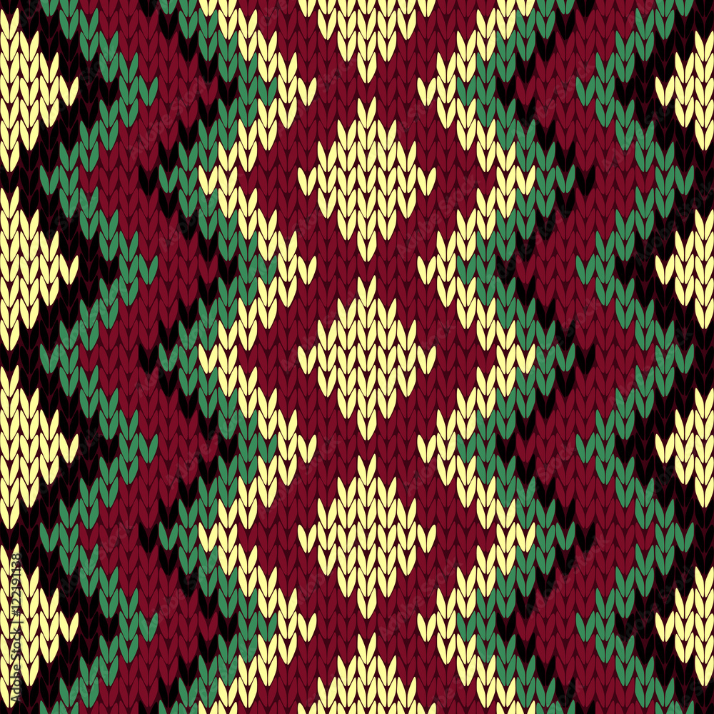 Knitting seamless geometric pattern in muted colors
