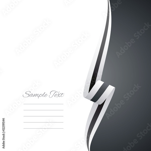Abstract white black ribbon right side brochure vector