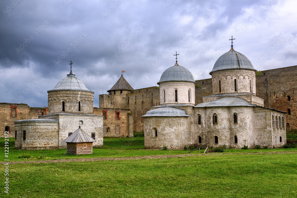 Orhtodox churches inside Ivangorod Fortress, Russia