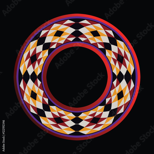 Triangles Sadu Style Weaving Theme Circle Frame