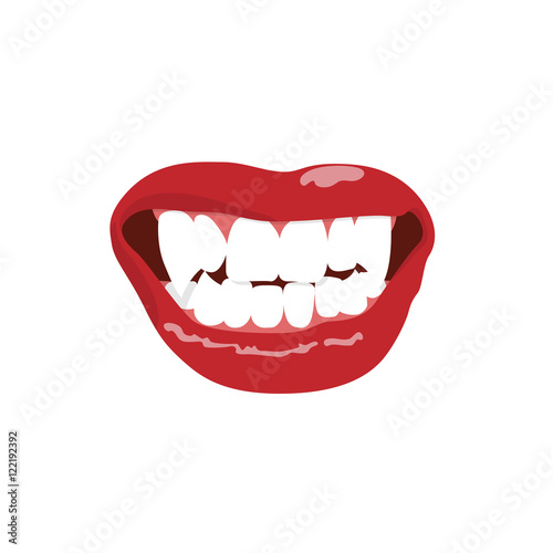 Vampire teeth isolated on white background