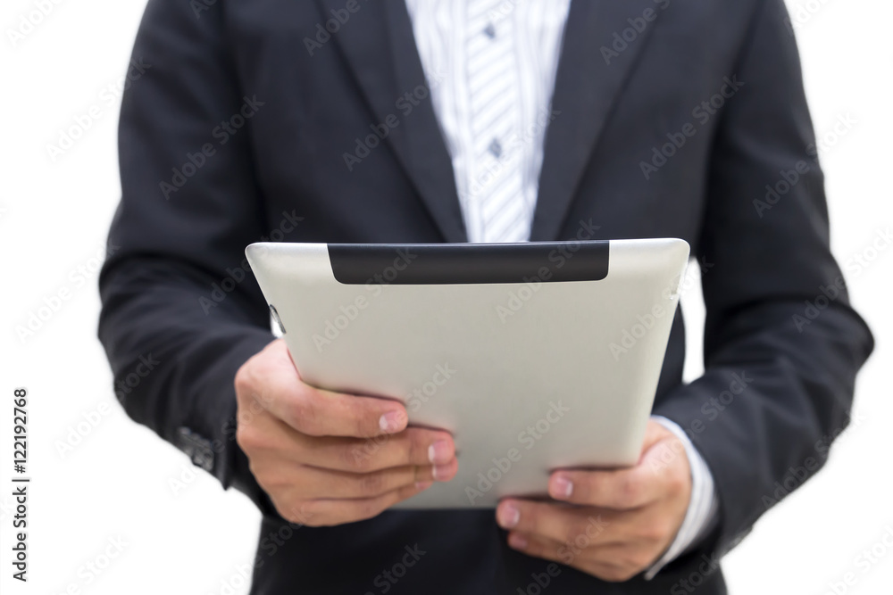 Portrait of a smart asian confident businessman holding tablet Portrait of a smart asian confident businessman holding tablet