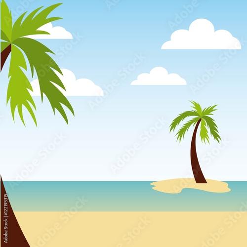 beach landscape vacations icon vector illustration design