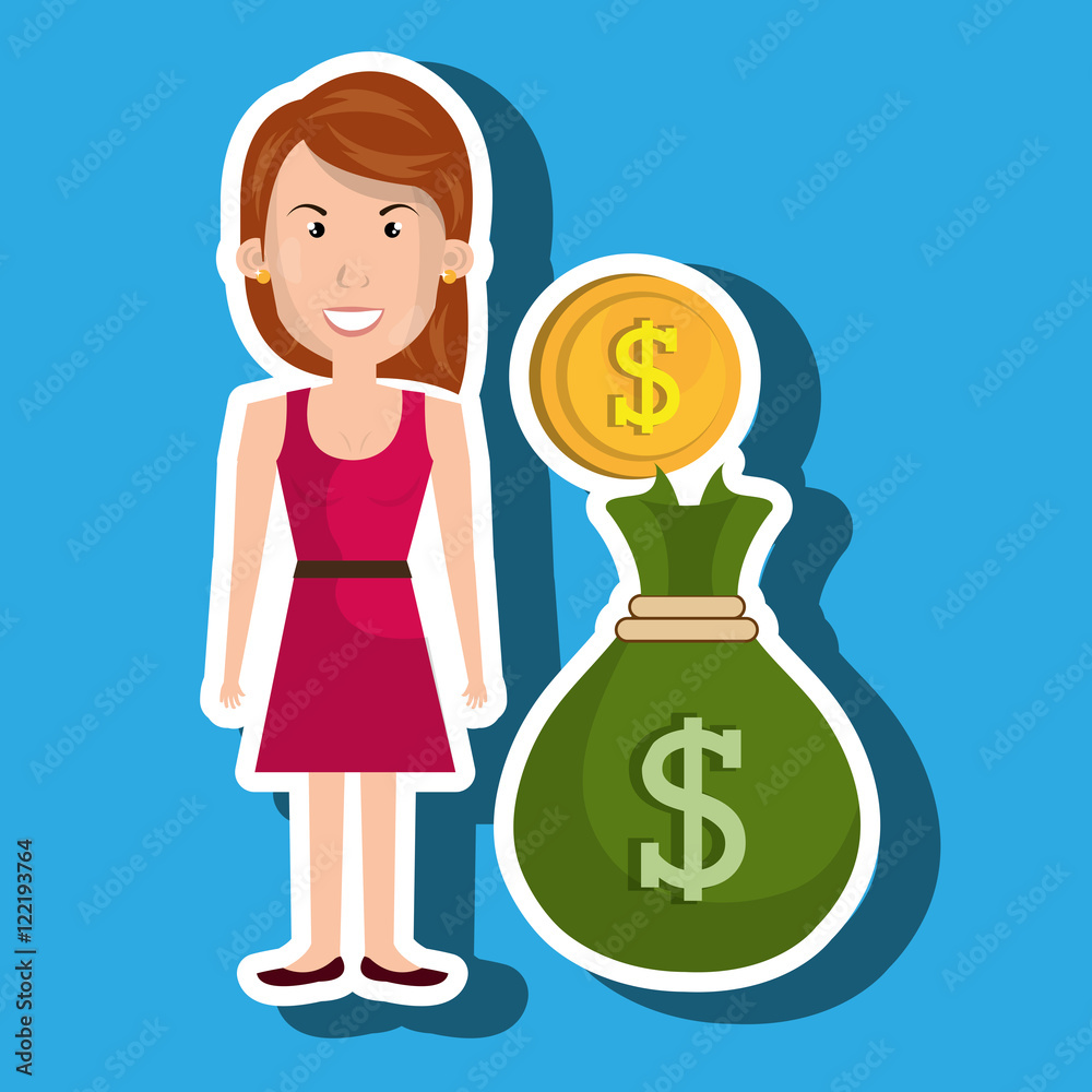 woman bag money currency vector illustration eps 10 woman bag money currency vector illustration eps 10