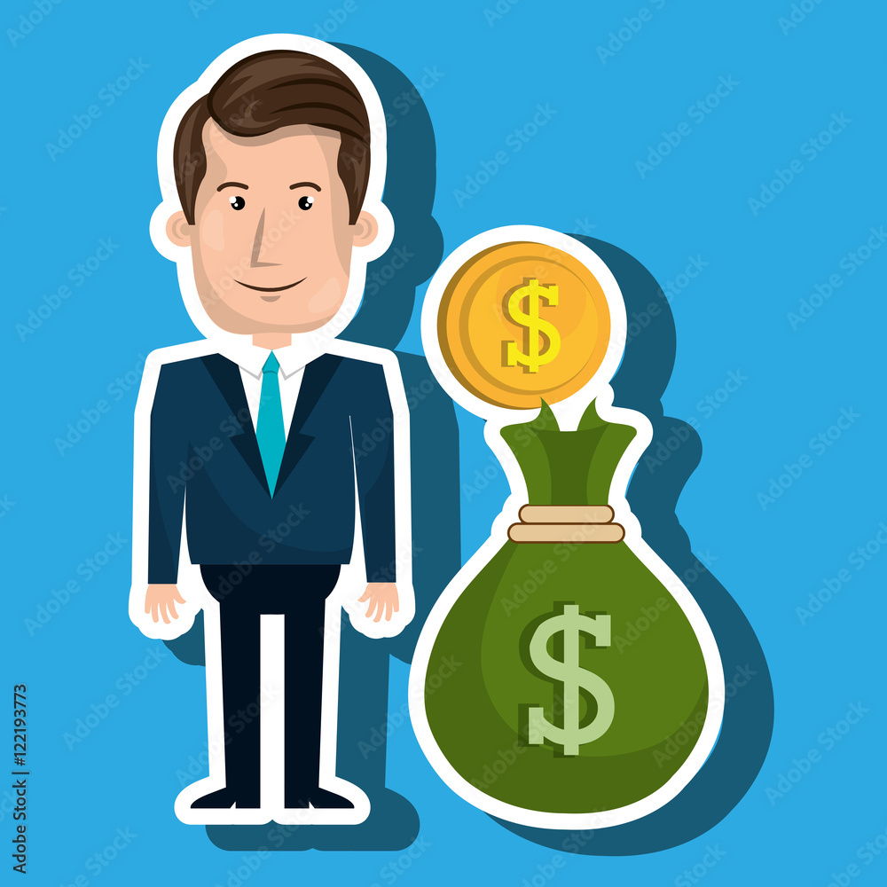 man bag money currency vector illustration eps 10 man bag money currency vector illustration eps 10