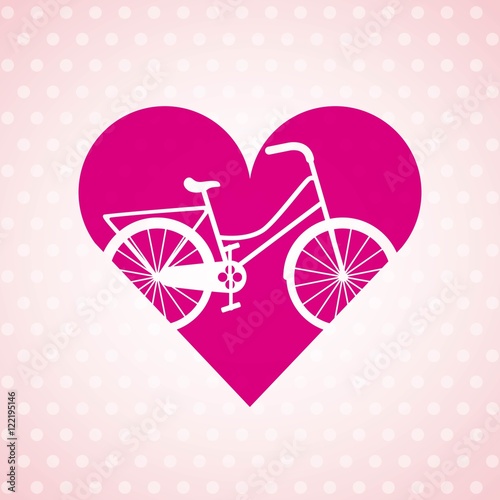 love my bicycle lifestyle concept icon vector illustration design