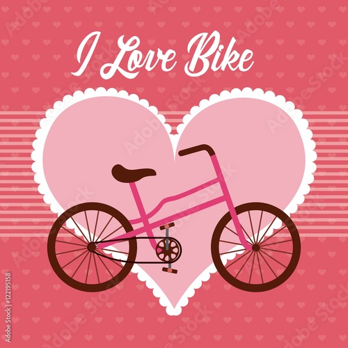 love my bicycle lifestyle concept icon vector illustration design