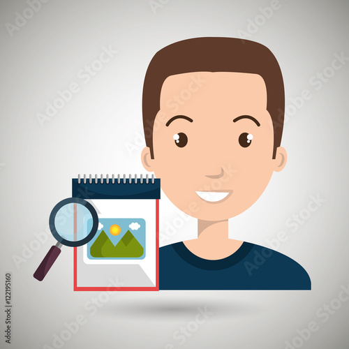 man images album search vector illustration esp 10