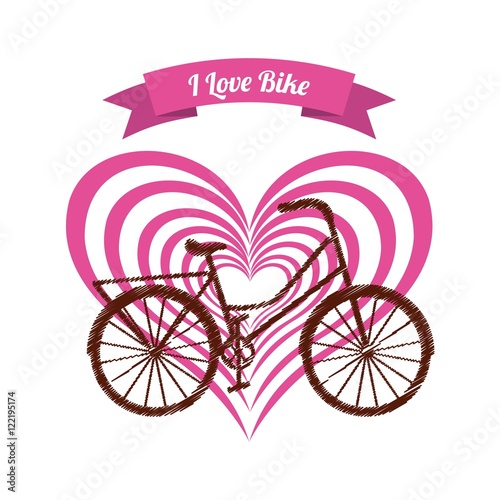 love my bicycle lifestyle concept icon vector illustration design