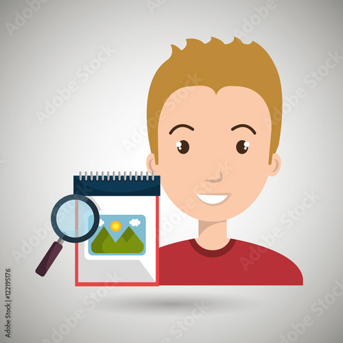 man images album search vector illustration esp 10