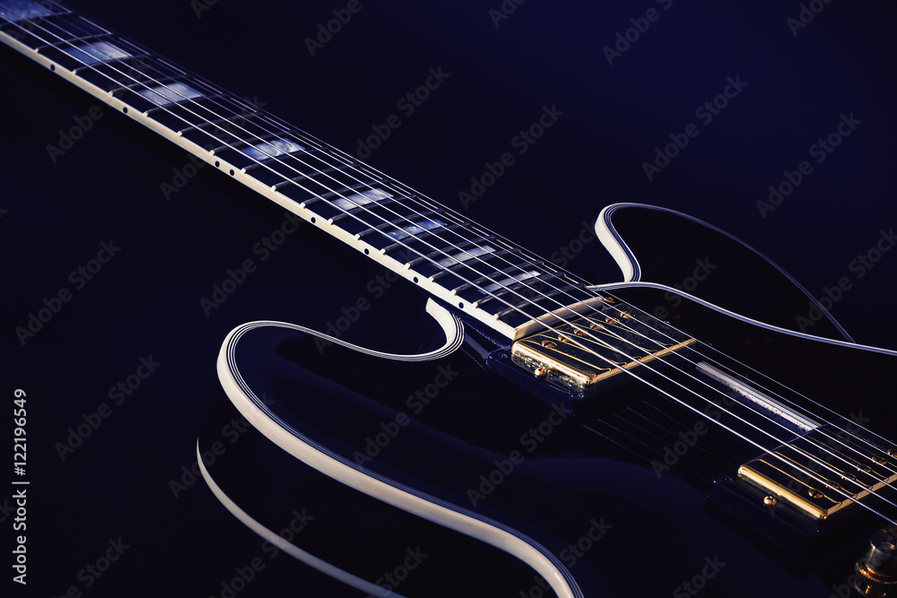 Fototapeta premium Electric Blues Guitar in Blue