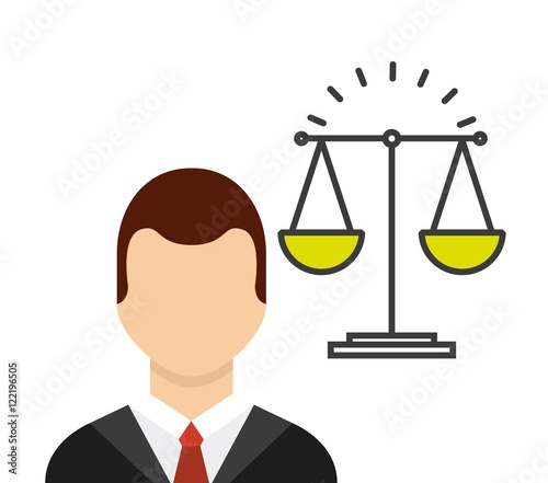 lawyer avatar with scale vector illustration design