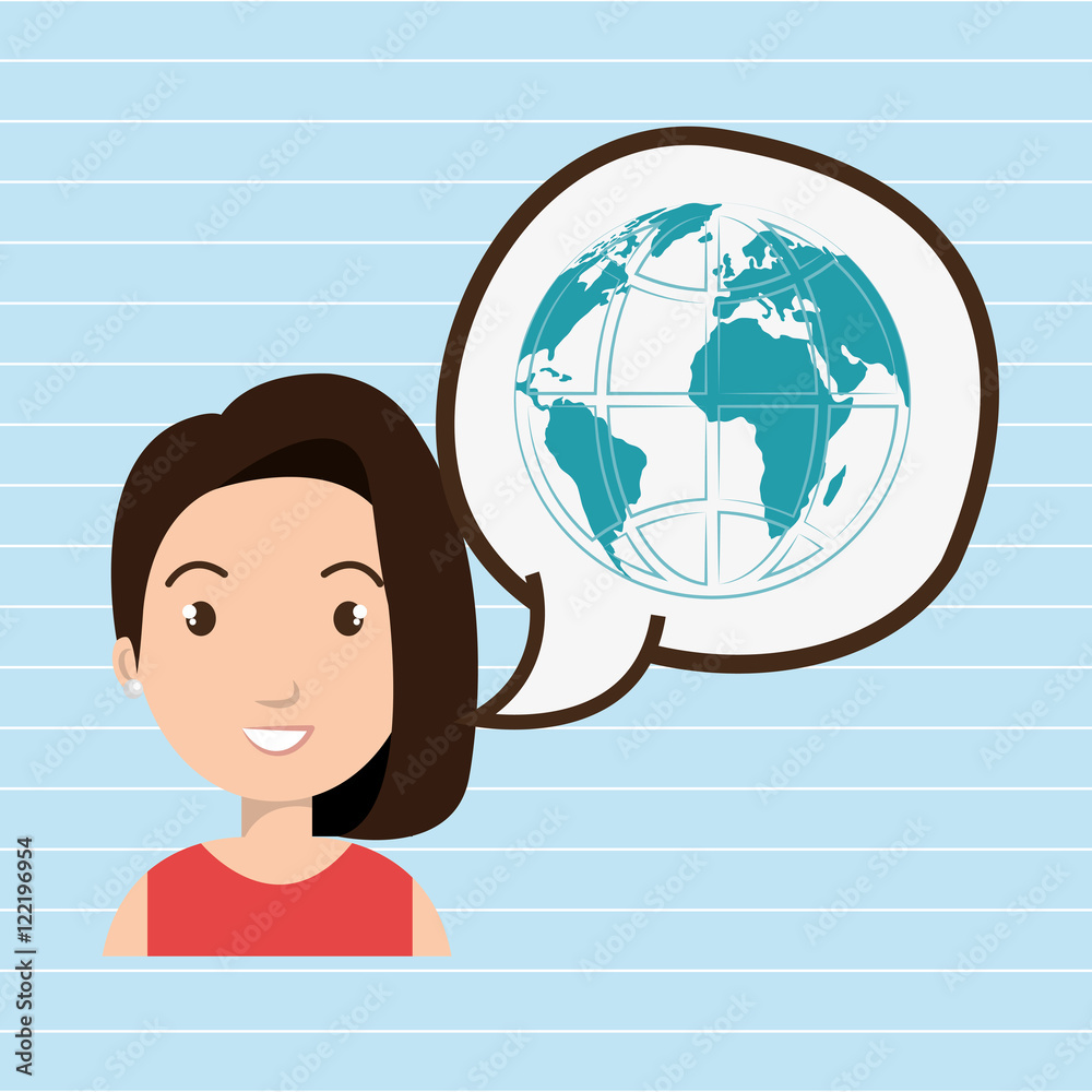 woman thinking creating bubble vector illustration eps 10 woman thinking creating bubble vector illustration eps 10