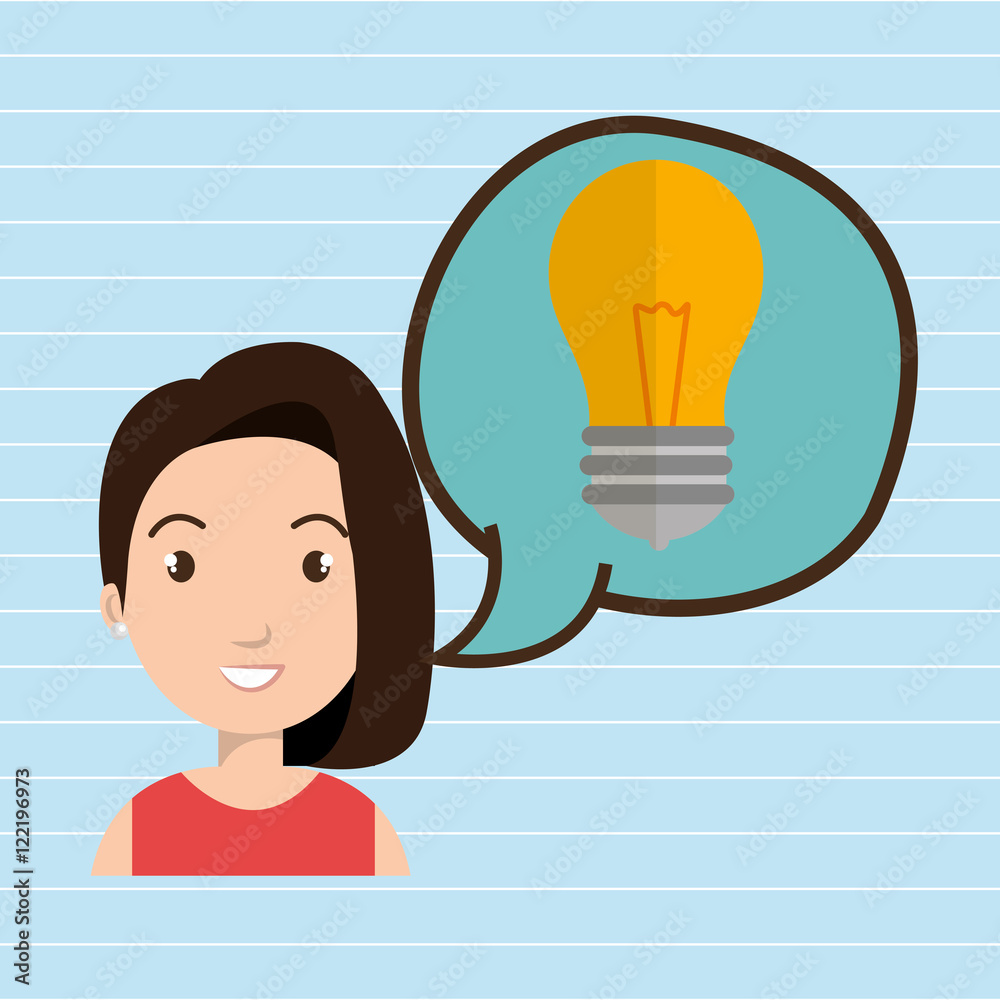woman thinking creating bubble vector illustration eps 10 woman thinking creating bubble vector illustration eps 10