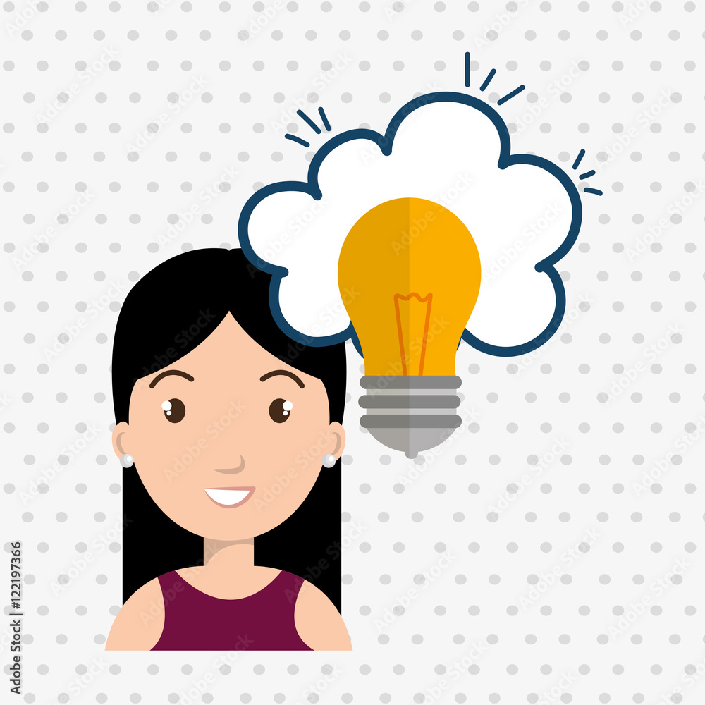 woman thinking creating bubble vector illustration eps 10 woman thinking creating bubble vector illustration eps 10