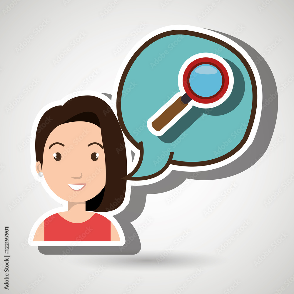 woman thinking creating bubble vector illustration eps 10 woman thinking creating bubble vector illustration eps 10