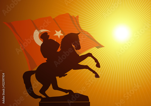 Mustafa Kemal Atatürk ve şahlanmış at