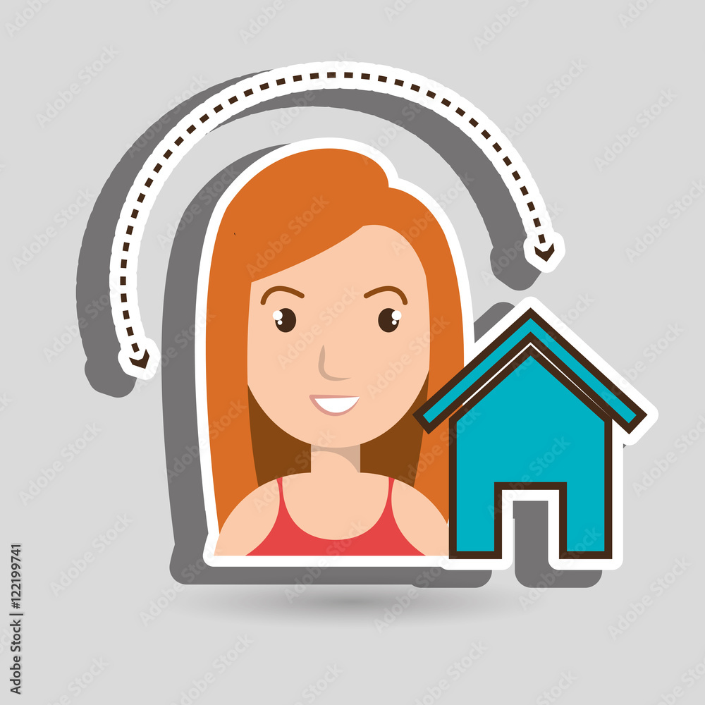 woman home page web vector illustration eps 10 woman home page web vector illustration eps 10
