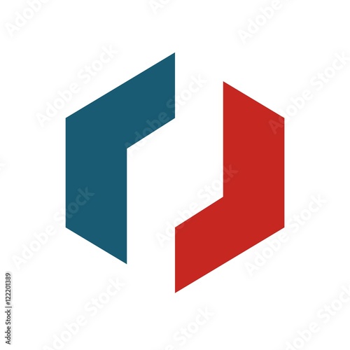 RJ letter polygon logo design