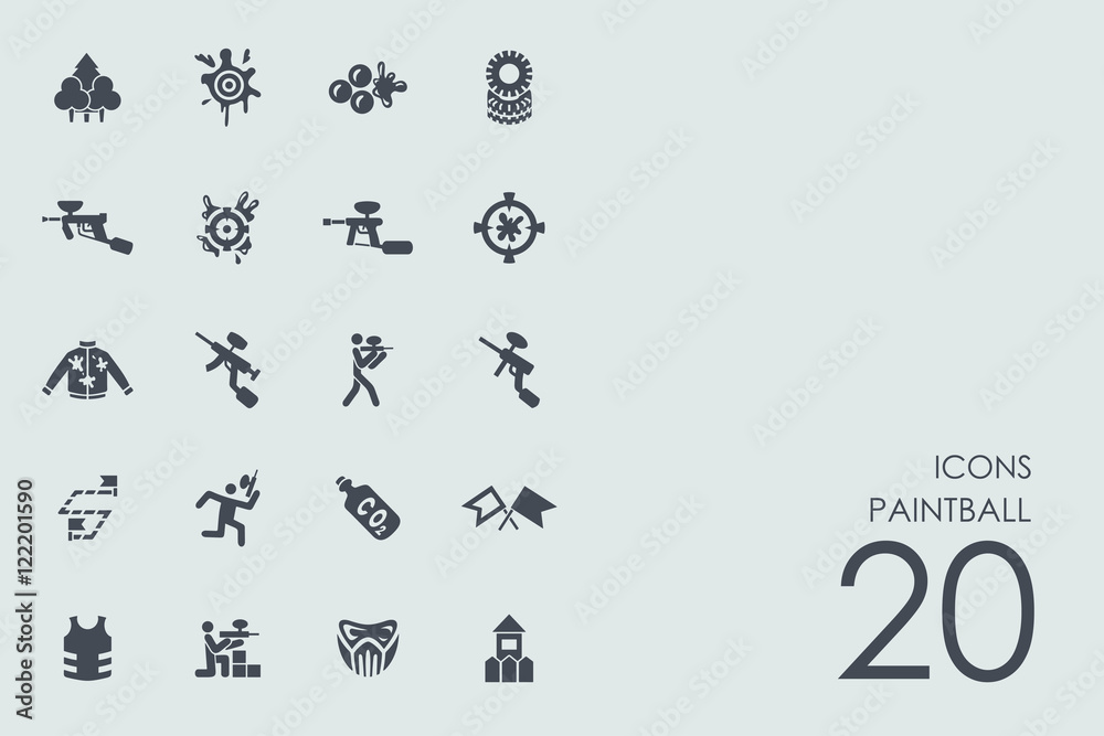 Set of paintball icons