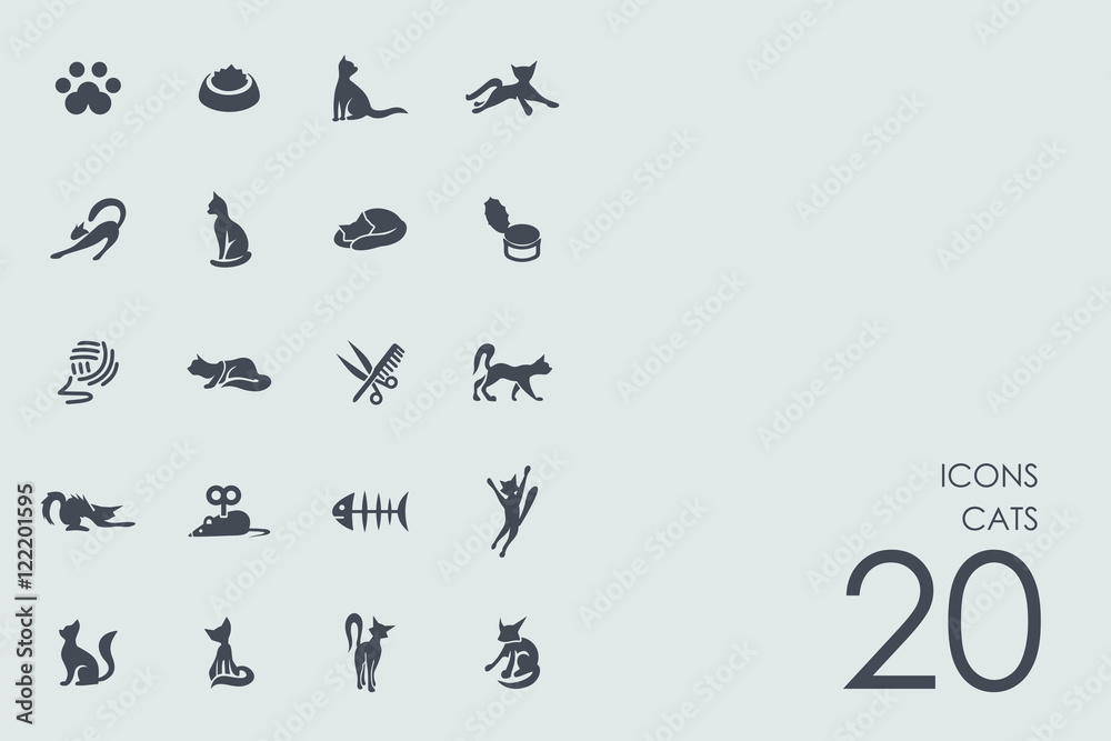 Set of cats icons Set of cats icons