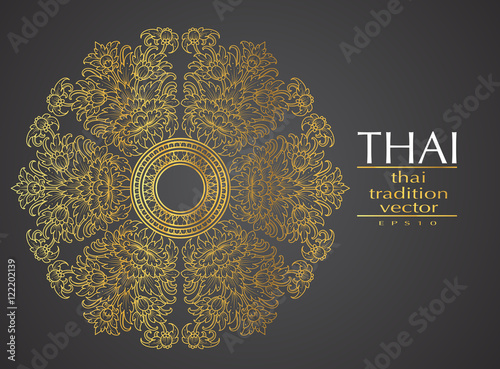 Thai art element Traditional gold for greeting cards
