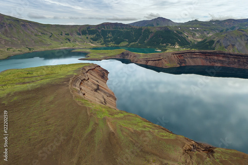 Lake in the Caldera volcano Ksudach. South Kamchatka Nature Park. photo