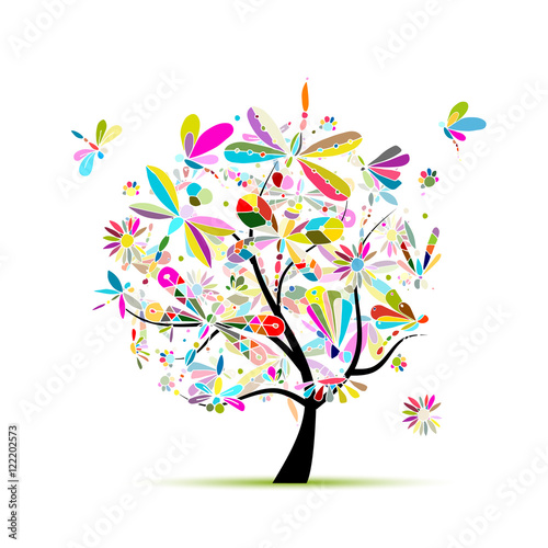 Dragonfly tree, sketch for your design