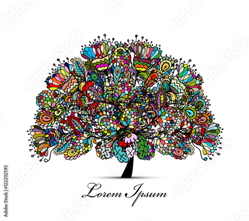 Vintage floral tree for your design