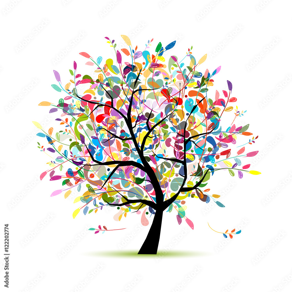 Fototapeta premium Kolorowe drzewo sztuki do projektowania