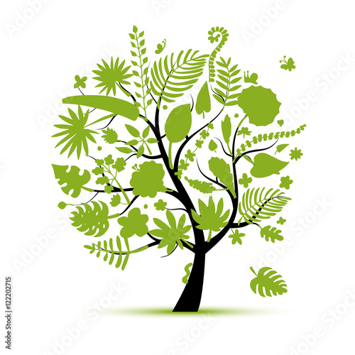 Tropical tree concept, sketch for your design