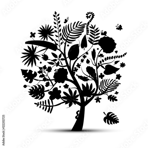 Tropical tree concept, sketch for your design