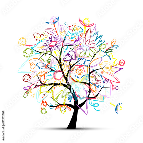 Floral tree colorful for your design © Kudryashka
