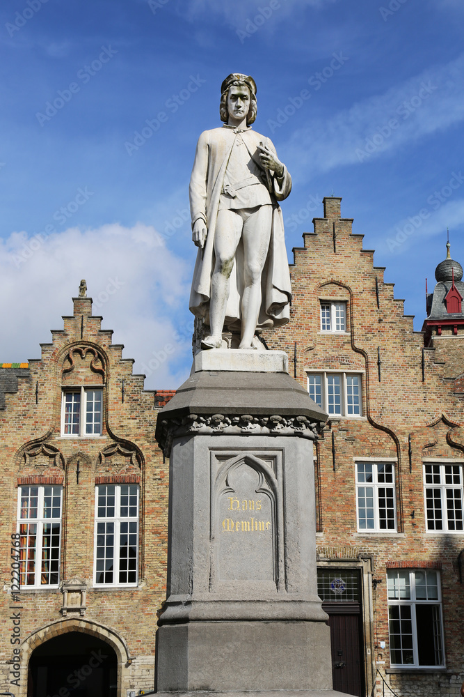 Statue of Hans Memling Bruges Belgium