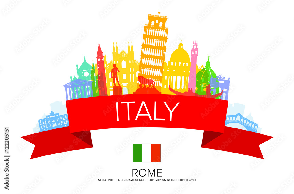Italy Travel Landmarks.