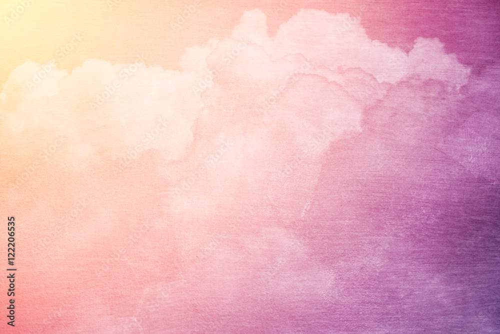 fantasy sky and cloud with pastel gradient color and grunge texture