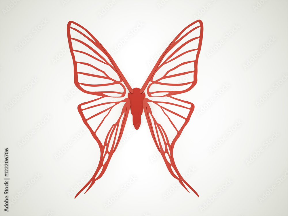 Butterfly render isolated on white