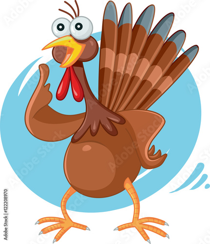 Scared Turkey Funny Vector Cartoon