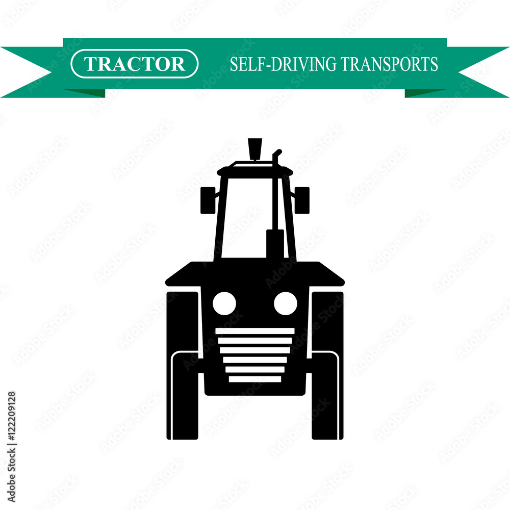 Self-driving tractor icon Self-driving tractor icon