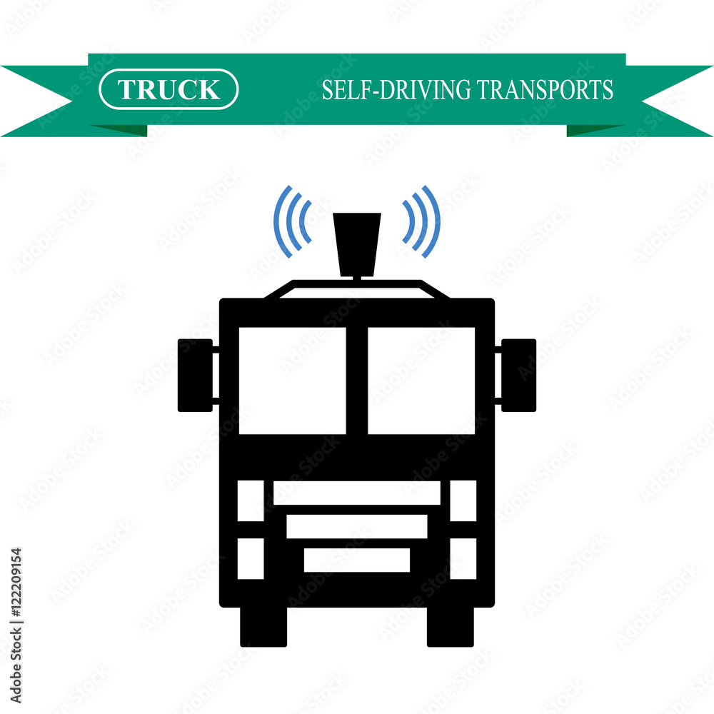 Self-driving minibus icon