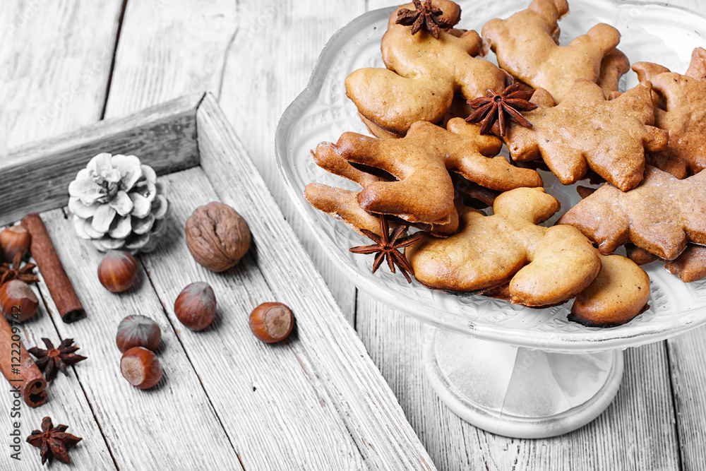 Vase with Christmas cookies