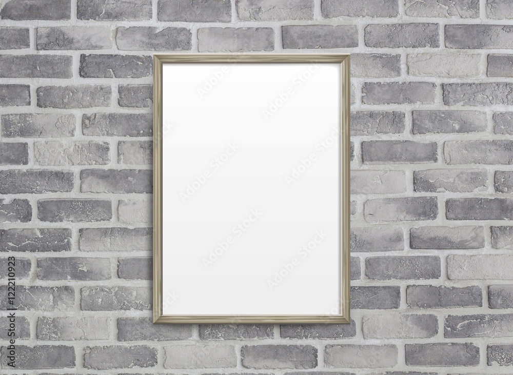 blank frame on grey birck wall blank frame on grey birck wall