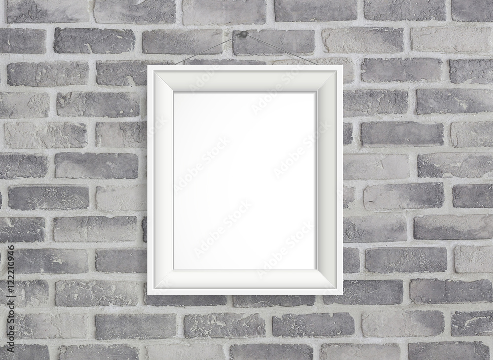 blank frame on grey birck wall blank frame on grey birck wall