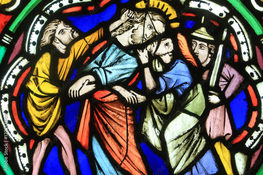 Le Baiser de Judas. Vers 1260. Ancienne église des Dominicains de Strasbourg. Musée de l'Oeuvre Notre-Dame de Strasbourg. 