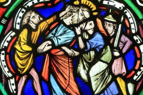 Le Baiser de Judas. Vers 1260. Ancienne église des Dominicains de Strasbourg. Musée de l'Oeuvre Notre-Dame de Strasbourg.  photo