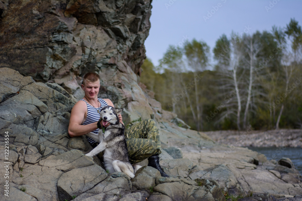 man with dog