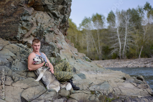 man with dog