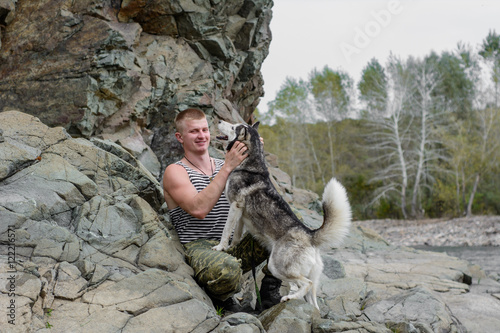 man with dog